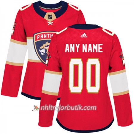 Dame Ishockey Florida Panthers Tröja med eget tryck Adidas 2017-2018 Röd Authentic